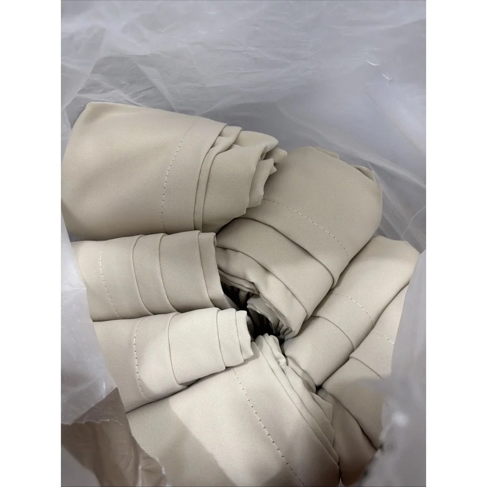 TWOPAGES Pleated Curtain Unlined Room Darkening Drapery Set Of 4) 50